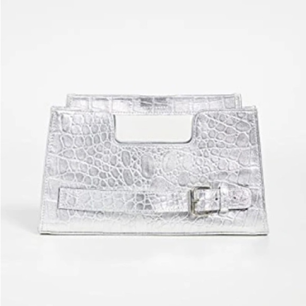 Alfeya Valrina Imah bag in silver croc leather